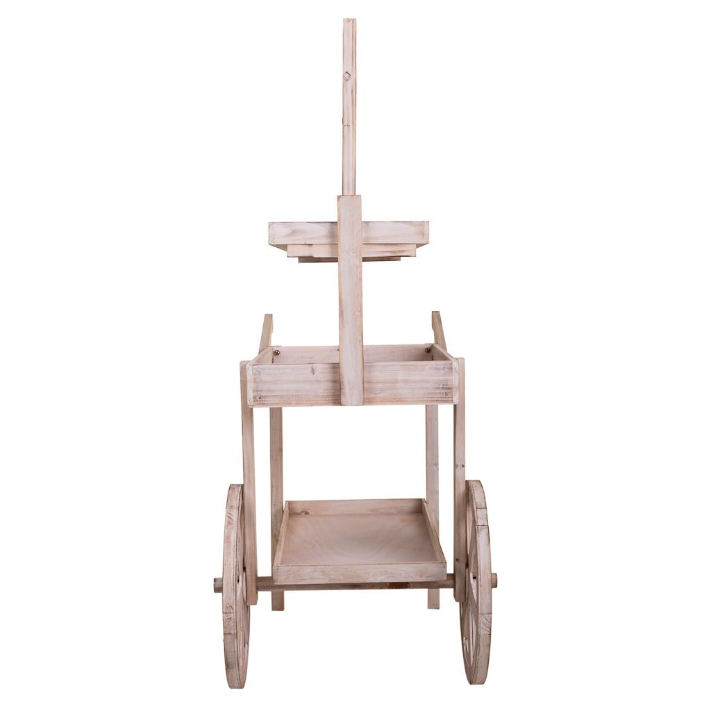 WANDERLUST DECO Carro Expositor de Madera Blanco 95x51x128