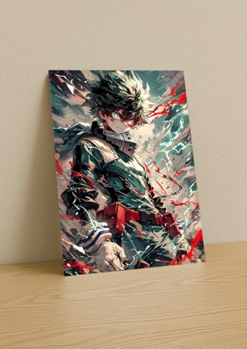 Image of NIJUKA Anime Printed A4 Size Metal sheet Poster For Home And Room Decoration | For Anime Art Fans Boys And Girls (Deku Varish Of OFA)
