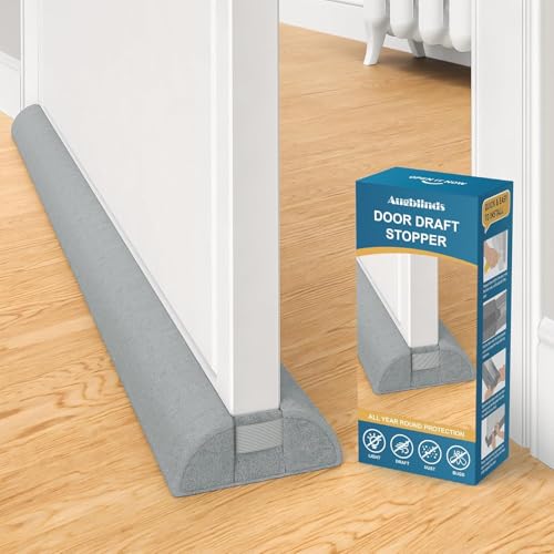 Augblinds 2X Double-Sided Door Draft Stopper, Adjustable 32 in, Gray