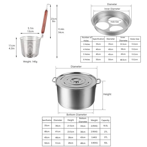Nudelkocher-Set, Edelstahl, 6 Löcher, perforiert, Kochutensilien für Nudeln, Knödel, Nudeln