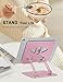 Aoviho Tablet Stand Holder for Desk, Adjustable Desktop Tablet Holder, Foldable Aluminum Tablet Mount for iPad pro 12.9, iPad Air Mini, Samsung Galaxy Tabs Z Fold Kindle Fire,4-12 inch, Rose Gold