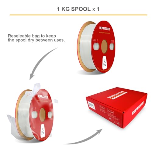 Image of RepRapper Glow in the Dark PLA Filament 1.75mm (+- 0.03mm) 2.2lb (1kg) for 3D Printer, Phosphorescent Glow PLA, White (Pearl)