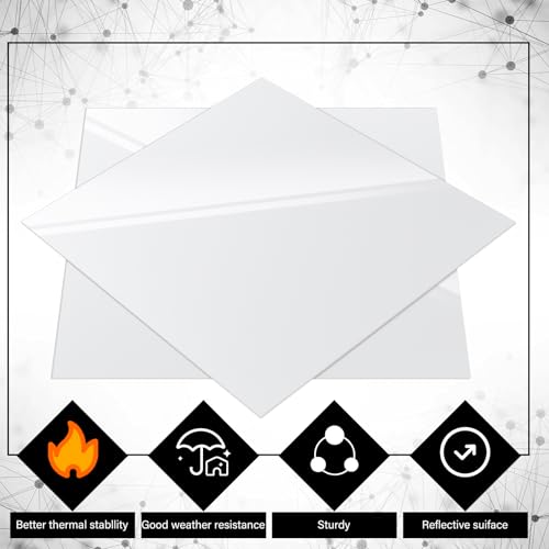 Image of Outus 2 Pieces 1 /16 Inch Thick White Acrylic Sheet 12 x 12 Inch White Acrylic Panel Cast Glass Sheets DIY Materials for DIY Handcraft Decor Display Projects