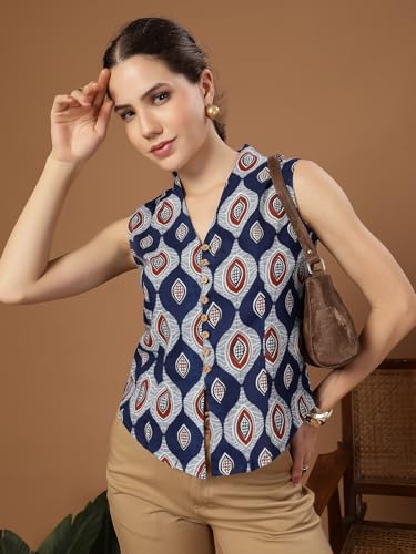 Image of Stylum Women's Bandhej Printed Rayon Peplum Top