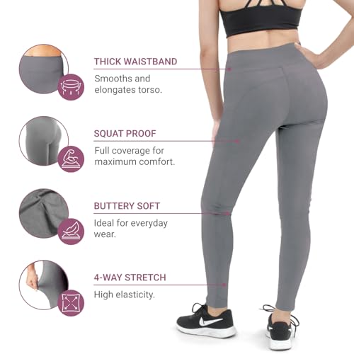 Image of SATINA High Waisted Leggings for Women - Comfortable and Stretchy in Versatile Sizes and Colors