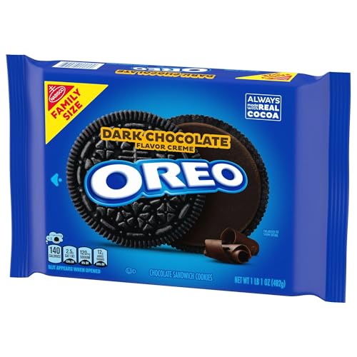 Image of OREO Dark Chocolate Creme Chocolate Sandwich Cookies, Family Size, 17 oz