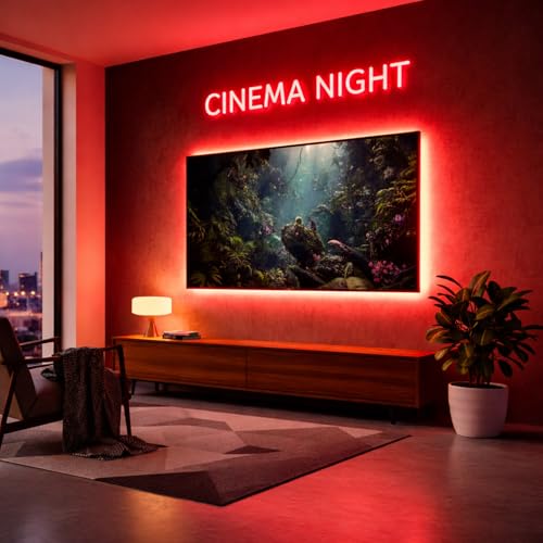 Image of Red Neon LED Strip Light 5 Meter with Adapter | Flexible IP65 Waterproof Silicone Rope Light for Indoor and Outdoor Bedroom, Ceiling, Gaming Room, Party Decoration