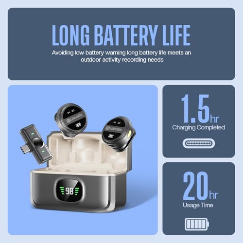 Image of UNIGEN UniMic Pro X120 Wireless Mic 2.4G Collar Microphone Video Recording Live Streaming Mic with Receiver for Video Recording, vlogging, YouTube, Facebook, Instagram Support System for Type C & iOS