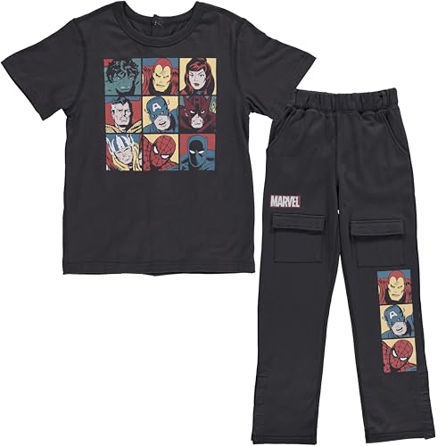 Ensemble t-shirt et pantalon de survêtement cargo garçon Marvel