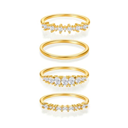 Cicy Bell �X�^�b�J�u�������O �����p 18K�S�[���h���b�L ��i�ȃL���[�r�b�N�W���R�j�A �T�������O�Z�b�g �X�e�[�g�����g �v���~�X �����w�� ����w�� �W���G���[, 8, 18K�S�[���h���b�L�^�J�A�L���[�r�b�N�W���R�j�A, �L���[�r�b�N�W���R�j