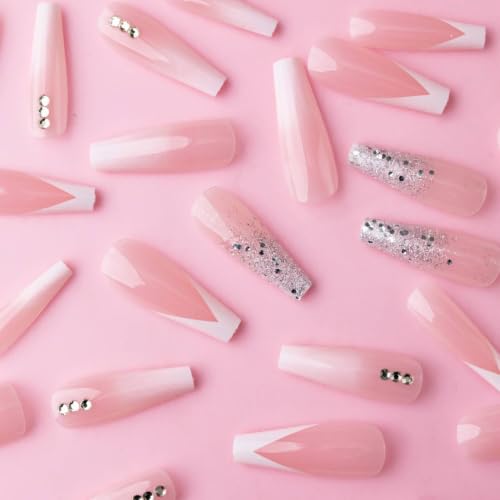 Image of L.A. COLORS 26PC Lavish Nail Tips W /Glue, Starlight (Carded) CNT470