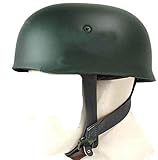 stahlhelm kinnriemen Genaue Reproduktion des deutschen Fallschirmjägers Fallschirmjäger M38 Helm Mud aus gehärtetem Stahl mit echtem Leder-Kinnriemen und Futter. 