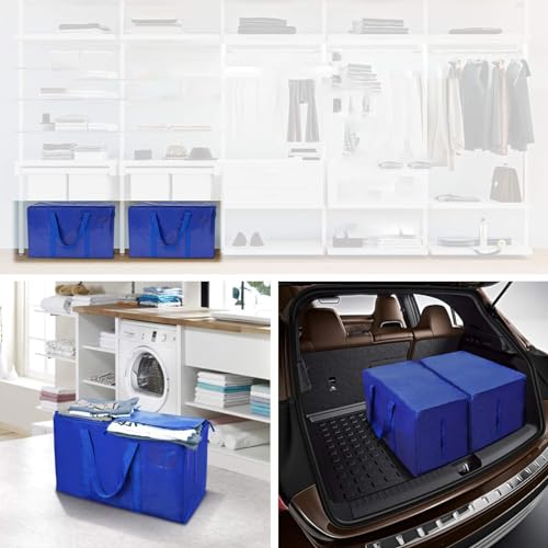 Xiao Hua 6-Piece Oversized Mobile Bag with Zipper and Handle, Heavy-Duty Storage Tote Bag, Space Saving Mobile Storage Bag (Orange)2