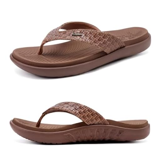 KuaiLu Flip Flops for Women Ladies Yoga Mat Comfortable Walking Thong Sandals With Plantar Fasciitis Arch Support Slip On Indoor Outdoor For Summer