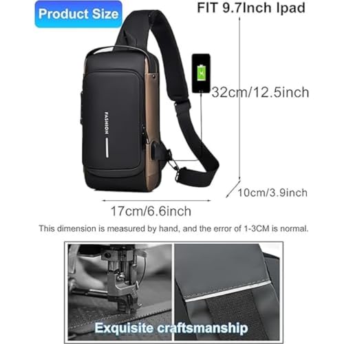 Image of SKYTONE Side Bag Anti Theft Unisex Waterproof, USB Charging port Shoulder Backpack With Multifunctional Use for Travel, Hiking, Camping, Daily Out