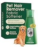 Seedshub Pet Hair Remover for Laundry, 90% Fur Removal, Fabric Softener Liquid(Non-Dissolving) + Stain Remover, Removes Residue & Odors, Cedar Scent – 27 fl oz, 32 Loads