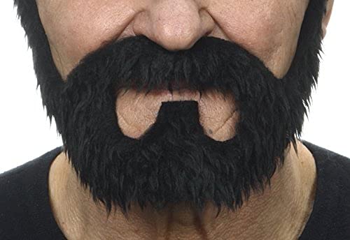 Mustaches Self Adhesive Fake Beard, Novelty, On Bail False Facial, Costume Accessory For Adults, Black Color #TOP16