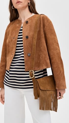 Madewell Women's Soft Grain Flap Crossbody Fringe Bag, Aged Cognac, Brown, One Size3