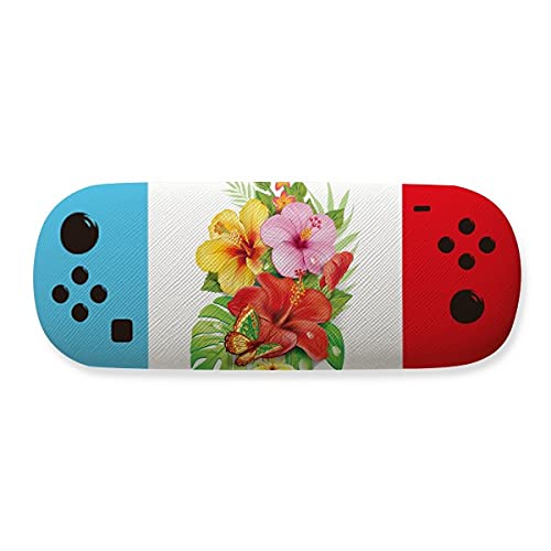 Étui de rangement pour lunettes avec fleurs et papillons - Boîtier rigide imprimé