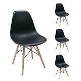 Silla Eames Medidas: Consejos para instalar tus sillas Online 13 Homely - Juego de 4 sillas de Comedor MAX Tower inspiración Silla Tower - Negro