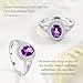 RANDES Amethyst Ring 925 Sterling Silver February Birthstone Ring Purple Stone Oval Engagement Halo Rings for Women Size 10