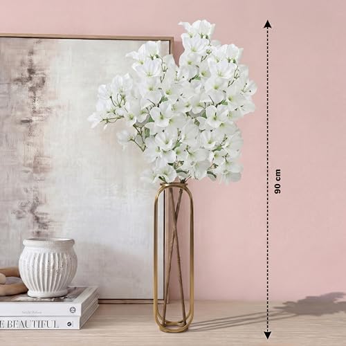 Image of Decor & More 2 PCS Artificial Flowers Bunch - Realistic Silk Bougainvillea Long Stem Artificial Flower Bunch Without Pot | Artificial Flower for Decoration | (Without Pot)