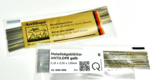 Antilope Jewelers Saw Blades #0 Jewelry Making Pack of 144 pcs. Made in Germany