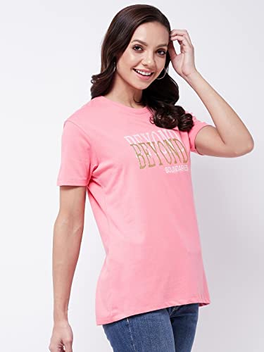 Image of Modeve Women Printed Cotton Blend Half Sleeve Round Neck T-Shirt for Summer