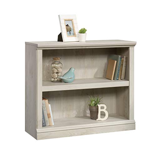 Sauder Select 2 Shelf Bookcase, L: 35.28" X W: 13.23" X H: 29.92", Chalked Chestnut Finish & Costa Library Base, Chalked Chestnut Finish #TOP3