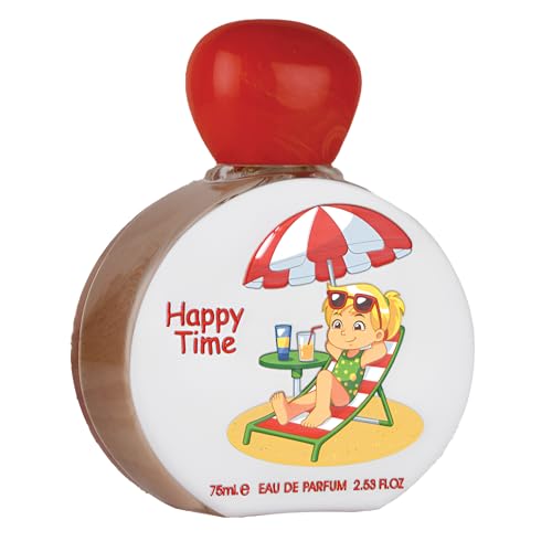 Lattafa Pride Kids Eau de Parfum HappyTime - Perfume para niños, aroma a melocotón dulce, piña, frambuesa, vainilla y caramelo, 75 ml
