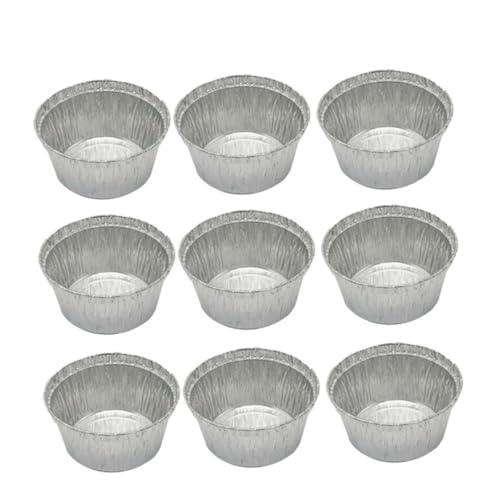 MOKKHNB 20個 食品グレード耐熱アルミホイル使い捨て丸型ボウル 重ね収納可能 バーベキュー オーブン調理 冷蔵保存対応家用トレイ