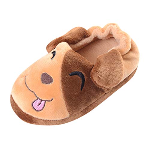 Shan-S Toddler Kids Baby Girls Boys Doggy Slippers,Fall Winter Warm Cartoon Soft-Soled Slippers Cotton Shoes