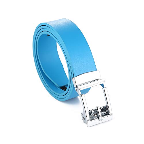 Image of Gelante Genuine Leather Ratchet Dress Belt With Automatic Sliding Buckle - Minimalistic Style-Trim to Fit