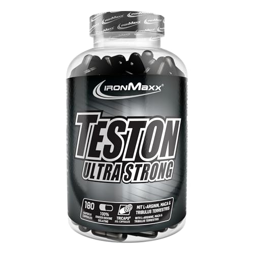 IronMaxx Teston Muscle Blaster - 180 Kapseln | mit L-Arginin | Hochdosierte Muskelunterstützung | Unterstützt die Durchblutung und Sauerstoffversorgung der Muskeln