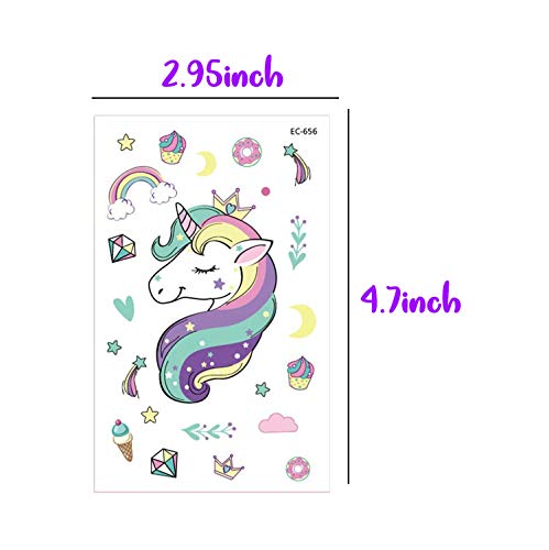 Image of Party Propz Unicorn Theme Tattoo Sticker - Set of 10 Sheets, Tattoo Sticker for Kids | Unicorn Cute Stickers | Rainbow Stickers for Kids | Unicorn Temporary Tattoos | Tattoos for Girls