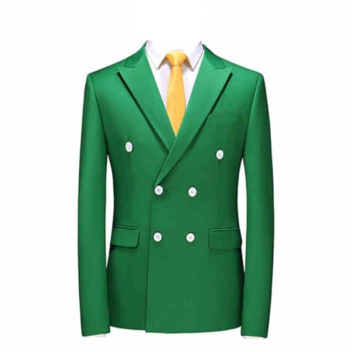 Mens Double Breasted Blazer Slim Fit Casual Suit Jacket Lightweight Business Prom Sport Coats