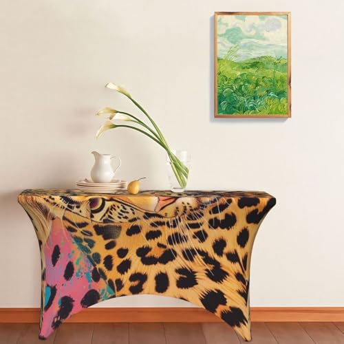 Nappe motif léopard avec élastique pour repas de fête et salon convivial - 7