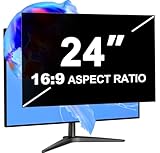 LUSA DESIGN 24 Inch Computer Privacy Screen Filter for 16:9 Aspect Ratio, Eye Protection Anti Blue Light Glare Shield, Removable Black Blackout Anti Spy Desktop Security Private Filter Protector