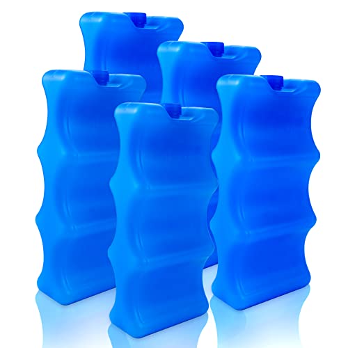 Image of Tecmisse 5 Pack Blue Reusable Ice Packs for Breastmilk Storage, Bottle Ice Packs for Breastfeeding Mom