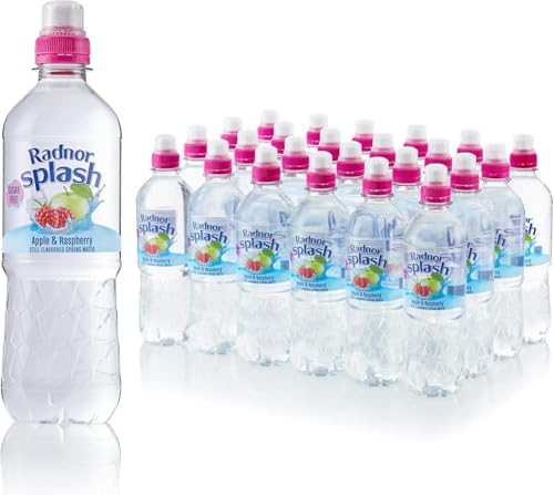 Radnor Splash Apple & Raspberry Sugar Free Flavoured Water 500ml (Pack of 24) | Sugar Free Fruit Flavoured Spring Water | Refreshing Low Calorie Hydration Drink