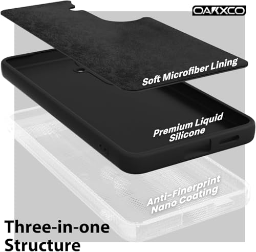 Image of DIZORO Microfiber Candy Case for Samsung A57 5G Smooth Touch Cushion Liquid Soft Silicone Gel Rubber Phone Cases Non-Slip Full Body Protective Shockproof Back Cover -Black