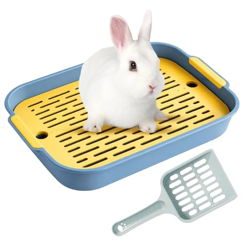 2Pcs Rabbit Litter Tray Set, 27 * 18.5cm Guinea Pig Litter Tray Suitable for Promotes Habitat Organization and Cleanliness