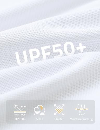 FitsT4 Sports Equestrian Shirts for Women Short Sleeve UPF50+ Moisture Wicking Polo Shirts for Horse Riding Tops White S