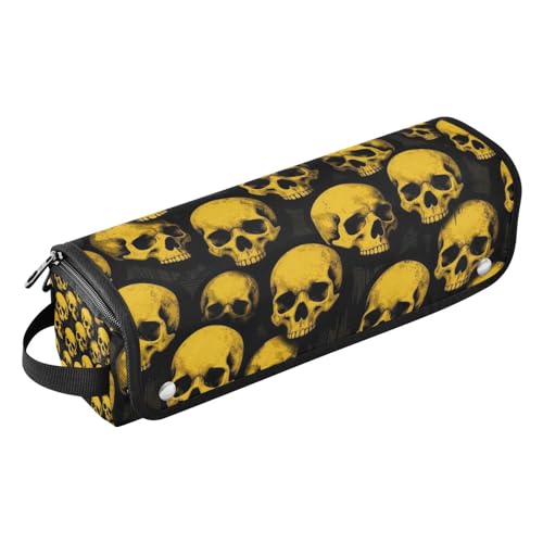 Bolsa de viaje para herramientas de cabello para mujeres con tapete resistente al calor impermeable y organizador de viaje para planchas y rizadores con diseño de calaveras