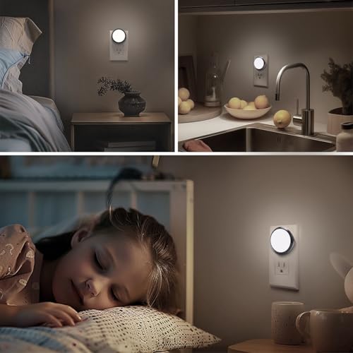 Image of Night Light, Night Lights Plug into Wall with Dusk-to-Dawn Sensor, Soft Daylight 5000K,Compact Design for Bedroom, Hallway, Bathroom, Kids Room, 2P