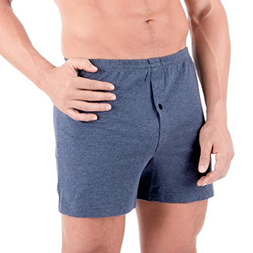 Cottonique Men's Elasticized Loose Boxer Shorts made from 100% Organic Cotton (Melange Grey)2