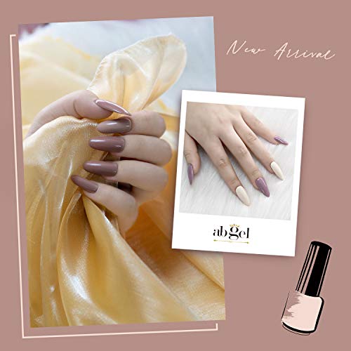 Ab Gel Gel Nail Polish Starter Kit with Nail Dryer Gel Nail Polish Kit with UV light Nude Color Gel with No Wipe Base and Top Coat, Manicure Nail Tools