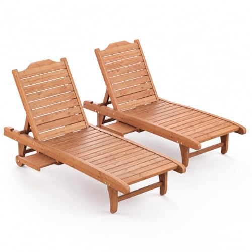 EUNHOO Wooden Chaise Lounge Set