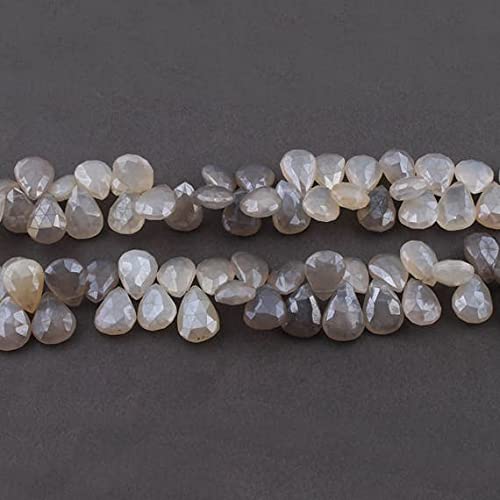 Perles de calcédoine grise en gouttes facettées pour concevoir un bijou chargé d'histoire