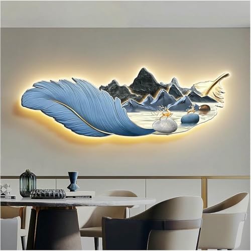 Mural Colgante de Pluma con Relieve 3D y Efecto de Iluminación Premium 2